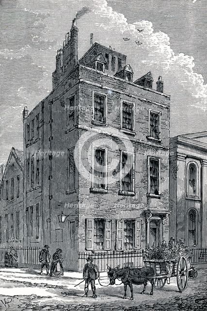Sir Isaac Newton's house on the corner of Orange and St Martin's Streets, London, c1880. Creator: Unknown.