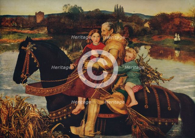 'Sir Isumbras at the Ford', 1857, (c1915). Artist: John Everett Millais.