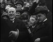 Sir James Barrie Standing With a Crowd of People, 1921. Creator: British Pathe Ltd