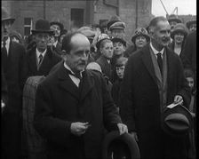 Sir James Barrie Standing With a Crowd of People, 1921. Creator: British Pathe Ltd