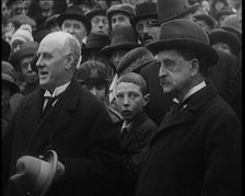Sir James Barrie Standing With a Crowd of People, 1921. Creator: British Pathe Ltd