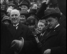 Sir James Barrie Standing With a Crowd of People, 1921. Creator: British Pathe Ltd
