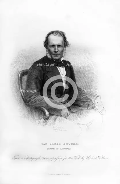 Sir James Brooke, Rajah of Sarawak, 19th century.Artist: WJ Edwards