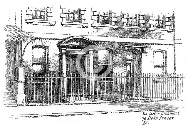 Sir James Thornhill's house, 75 Dean Street, London, 1912. Artist: Frederick Adcock