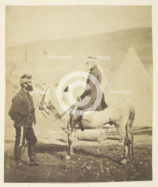 Sir Jas. York Scarlett (1799-1880), General, led Charge of Heavy Brigade, Balaclava (left)...Crimea, Creator: Roger Fenton.