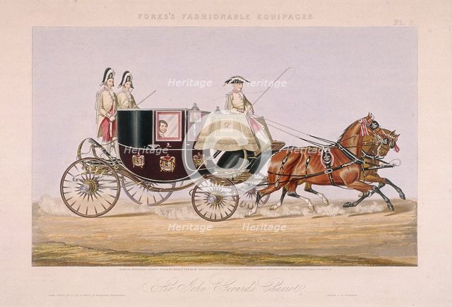 Sir John Gerard's chariot, 1844. Artist: Anon