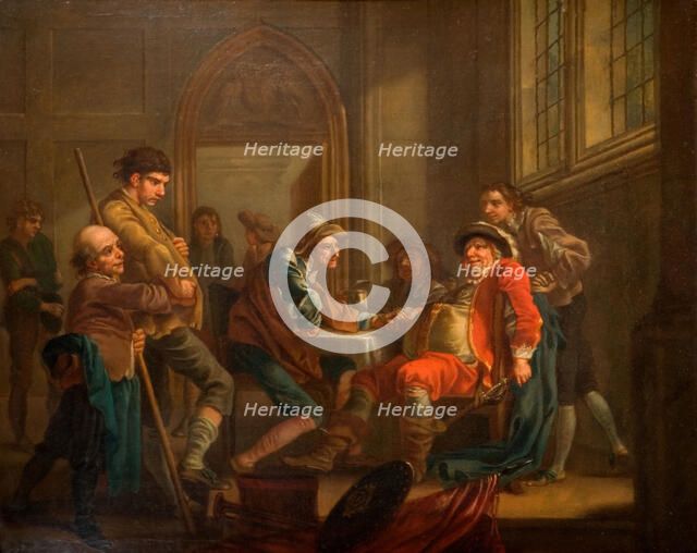 Sir John Falstaff Raising Recruits, 1765.  Creator: Francis Hayman.