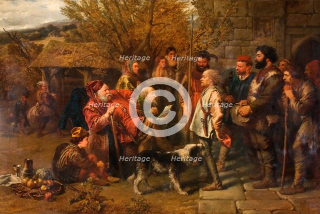 Sir John Falstaff Reviewing His Ragged Regiment, 1858.  Creator: Sir John Gilbert.