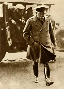 Sir John French arriving at Boulogne, 1914, (1935). Creator: Cossira