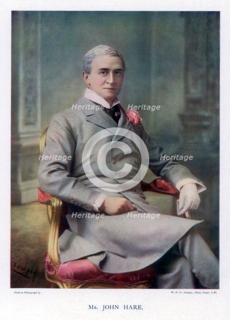 Sir John Hare, English actor and manager of the Garrick Theatre, 1901.Artist: W&D Downey