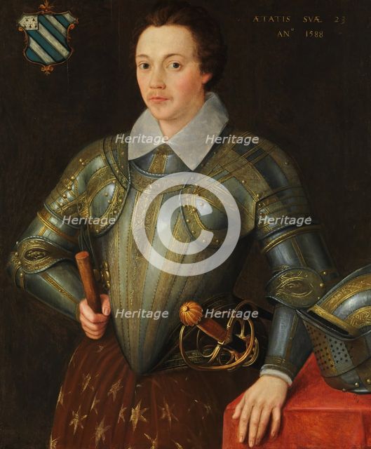 Sir John Shurley of Isfield (1565-1632). Creator: British Painter (dated 1588).