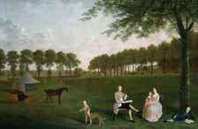 Sir John Shaw and his Family in the Park at Eltham Lodge, Kent, 1761. Creator: Arthur Devis