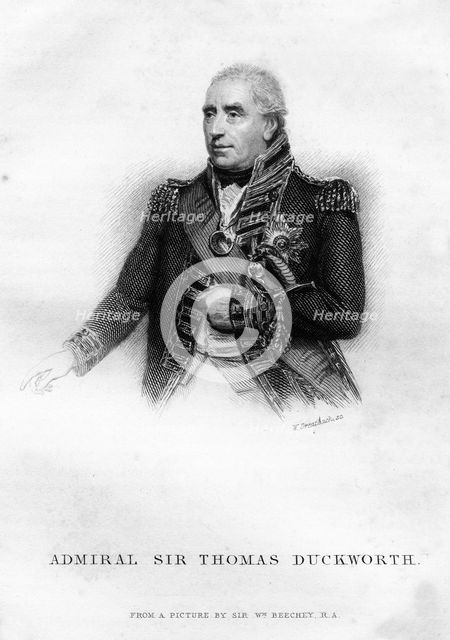 Sir John Thomas Duckworth (1747-1817), British naval officer, 1837.Artist: W Greatbatch