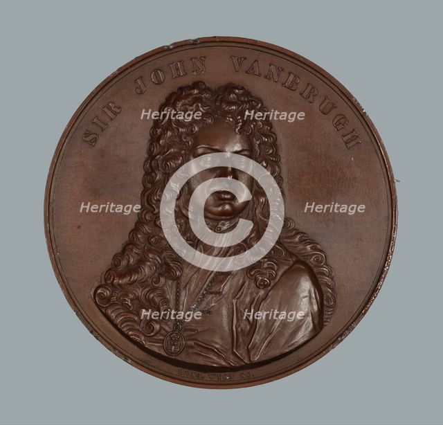 Sir John Vanbrugh, Art Union of London medal, 1855. Creator: Benjamin Wyon.
