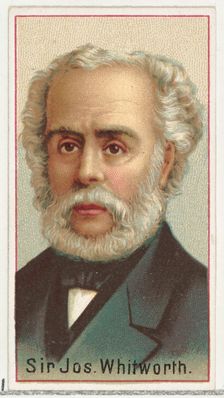 Sir Joseph Whitworth, printer's sample for the World's Inventors souvenir album (A25) for ..., 1888. Creator: Allen & Ginter