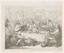 Sir Joseph Banks about to Eat an Alligator (‘The Fish Supper’), 1788 or later., 1788 or later. Creator: Thomas Rowlandson