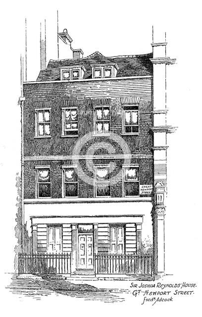 Sir Joshua Reynolds' house, Great Newport Street, London, 1912.Artist: Frederick Adcock