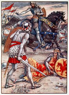 Sir Lancelot forbids Sir Bors to Slay the King 1911. Creator: Unknown