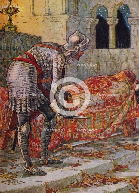'Sir Lancelot in the Chapel Perilous', 1911.  Artist: Walter Crane.