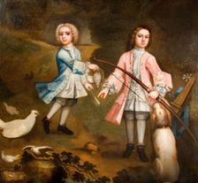 Sir Lister And Sir Charles Holte As Boys, 1750. Creator: Unknown