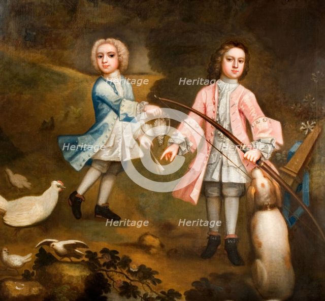 Sir Lister And Sir Charles Holte As Boys, 1750. Creator: Unknown.