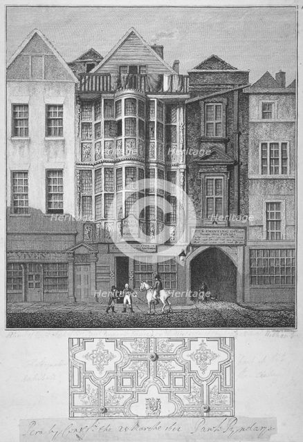Sir Paul Pindar's House, Bishopsgate, City of London, 1812. Artist: Richard Sawyer