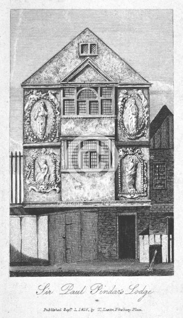 Sir Paul Pindar's House, Bishopsgate, City of London, 1816. Artist: Anon