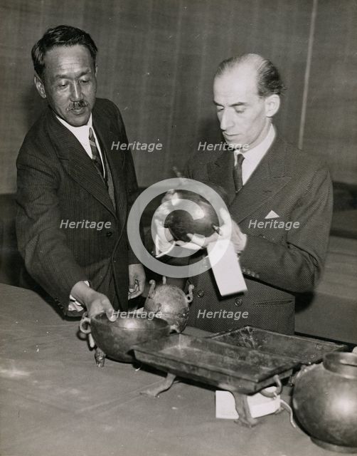 Sir Percival David, Exhibition Committee Director and Tang Xifen, (Tang Hsi Fen)...Chinese Art..1936 Creator: Unknown.
