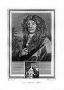 Sir Peter Lely, Dutch-born English Baroque era painter, (1825).Artist: John Corner