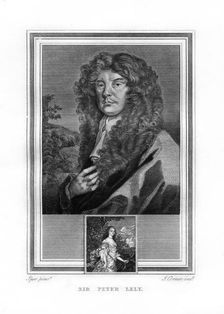 Sir Peter Lely, Dutch-born English Baroque era painter, (1825).Artist: John Corner