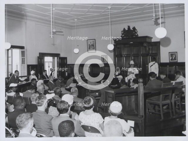 Sir Peter Stallard at the ceremony of opening of Parliament, Belize City, British Honduras, 1965. Creator: Unknown.