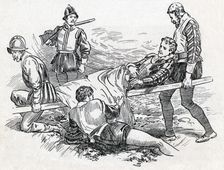 Sir Philip Sidney on the Battlefield of Zutphen c1900. Creator: Howard Davie