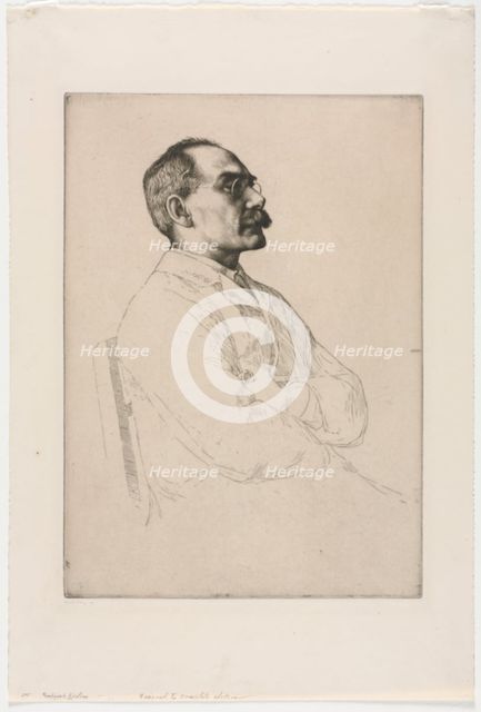 Sir Rudyard Kipling, 1898. Creator: William Strang (British, 1859-1921).