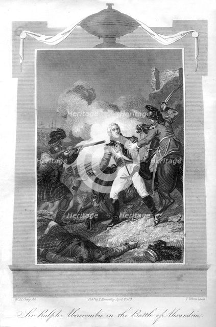 Sir Ralph Abercrombie (1734-1801) in the Battle of Alexandria, 1816. Creator: T Wallis.