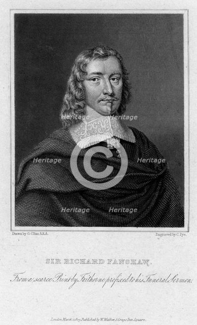'Sir Richard Fanshaw', diplomat and author, 1823.Artist: Charles Pye