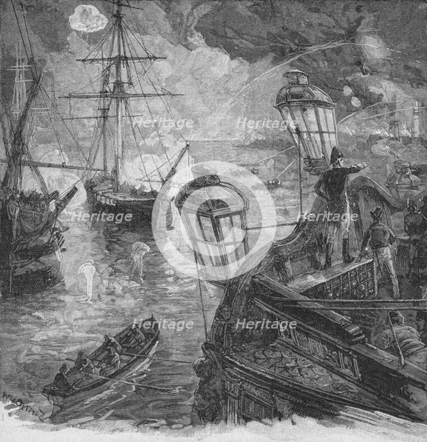 Sir Richard Strachan Kept Up For Several Hours A Tremendous Cannonade, 1902. Artist: Unknown.