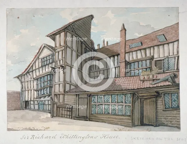 Sir Richard Whittington's House, Milton Street, City of London, 1800. Artist: Samuel Ireland
