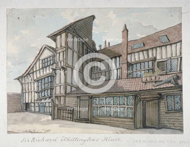 Sir Richard Whittington's House, Milton Street, City of London, 1800. Artist: Samuel Ireland