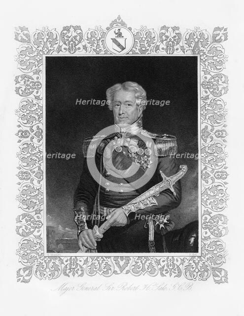 Sir Robert Henry Sale, British soldier, 19th century.Artist: Francis Holl