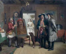 Sir Roger de Coverley and Addison with The Saracen's Head - a Scene from The Spectator, 1867. Artist: William Powell Frith