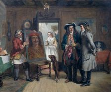 Sir Roger de Coverley and Addison with The Saracen's Head - a Scene from The Spectator, 1867. Artist: William Powell Frith