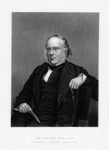 Sir Rowland Hill, British teacher, pamphleteer and creator of penny postage, 19th century