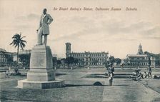 Sir Stuart (Steuart) Bailey's Statue, Dalhousie Square, Calcutta, c1910