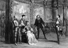 Sir Thomas Wyatt dictating terms to Queen Mary in the White Tower, c1553 (1840). Creator: George Cruikshank