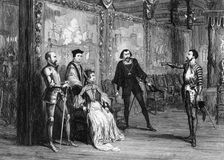 Sir Thomas Wyatt dictating terms to Queen Mary in the White Tower, c1553 (1840). Creator: George Cruikshank