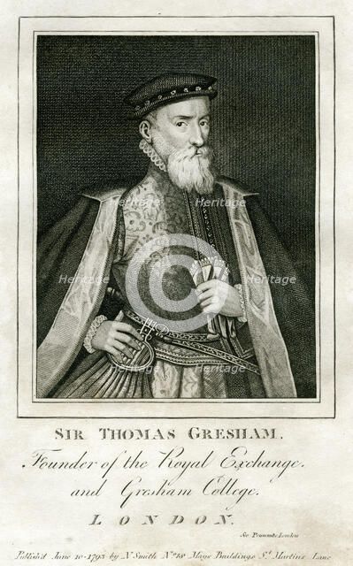 Sir Thomas Gresham, British merchant and financier, 16th century (1793). Artist: Unknown