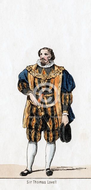 Sir Thomas Lovell, costume design for Shakespeare's play, Henry VIII, 19th century. Artist: Unknown