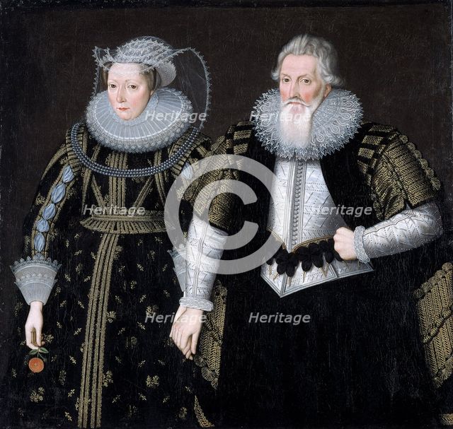'Sir Thomas Mansel and his wife Jane', 1625. Creator: Unknown.