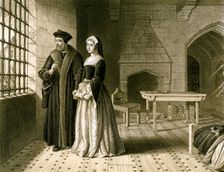 Sir Thomas More (1478-1535) and his daughter, Margaret, 19th century.Artist: R Anderson