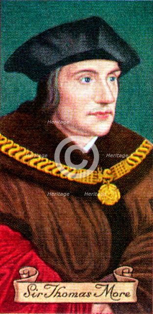 Sir Thomas More, taken from a series of cigarette cards, 1935. Artist: Unknown